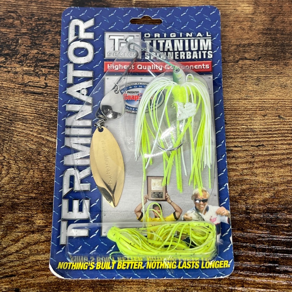 Terminator T1 Series Titanium Spinnerbait 1/4 oz Chartreuse White Shad T1402TW